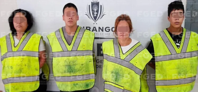 Detienen a cuatro presuntos implicados en doble homicidio ocurrido en la Zona Centro de Durango